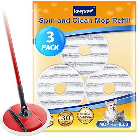 Set of 3 replacement mop heads for Vi-le-das Spin and Clean Mop - Washable - Compatible with the mop head (1/5)