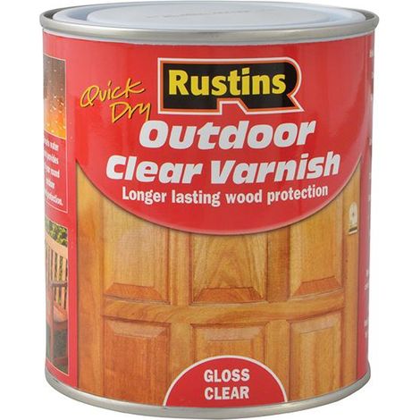 Rustins Exterior Clear Gloss Varnish 500ml – Quick-Drying, Weather-Resistant Outdoor Finish
