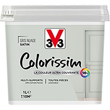 Peinture Multi-supports V33 Colorissim Satin Gris nuage 1 L