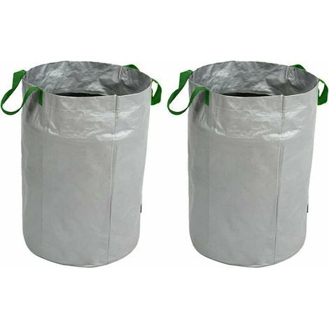 Green Mobility - Pack of 2 reusable 120L garden waste bags, tear-resistant, leak-proof with handles, waste collection bin for lawn, pool, 45 x 63 cm (1/5)