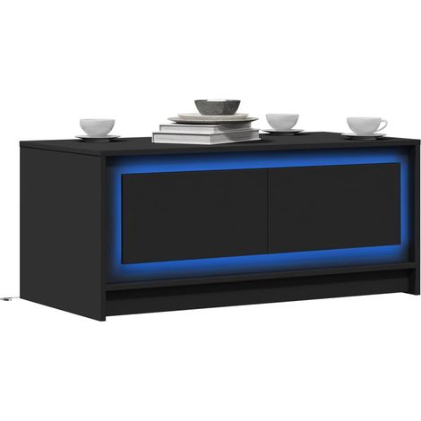 LED-Couchtisch Schwarz Holzwerkstoff vidaXL (1/5)