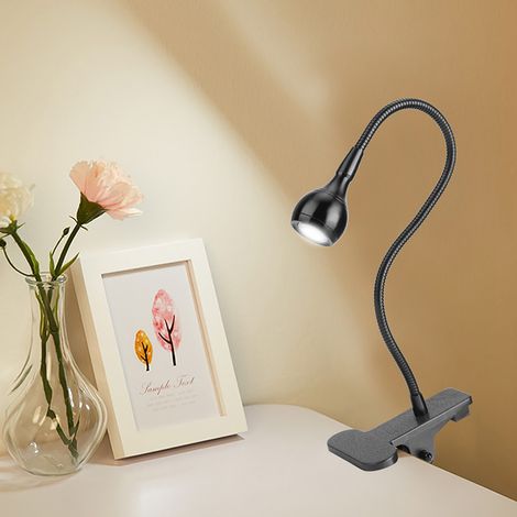 Lampe de bureau LED à pince flexible USB, lampe de chevet idéale pour la lecture et les études (1/5)
