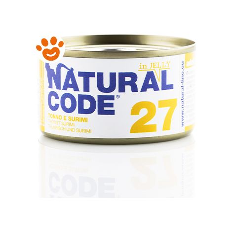 Natural Code Gatto Adulto, in Lattina 85gr 27 Tonno e Surimi in Jelly