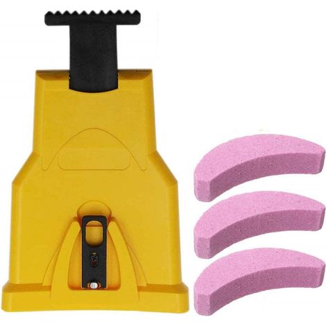 Affuteuse Tronconneuse - 3 Pierres À Aiguiser - Compatible Chaînes 14 16 18 20 Pouces - Réglage Par Ressort - Pour Entretien Bois Jardin - Lot De 1