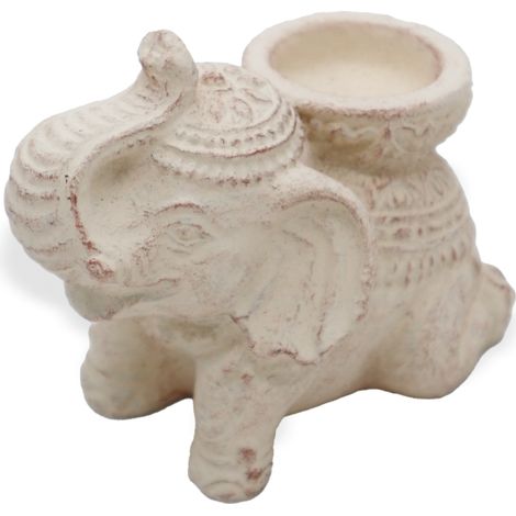 Encens et bougeoir éléphant (crème)- Vendu par 1 (1/3)