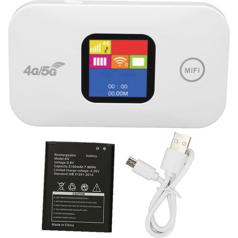 Routeur WiFi 4G 150Mbps avec Slot Carte SIM, Écran LED, 2100mAh, 10 Utilisateurs, Adaptateur 100‑240V pour Asie (1/5)