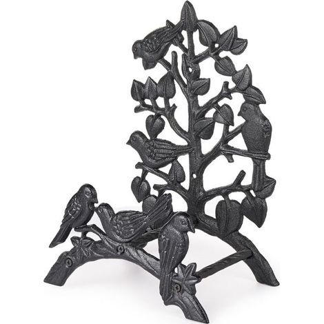 Heavy Duty Cast Iron Garden Hose Holder - Wall Mounted Garden Hose Rack - Decorative Retro Hose Reel - Metal Hose Holder for Indoor and Outdoor Use (1/5)