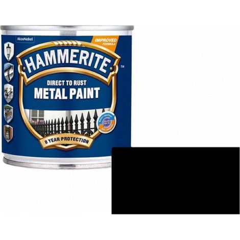 Hammerite Noir Satin peinture métal 250ml protection rouille (1/2)