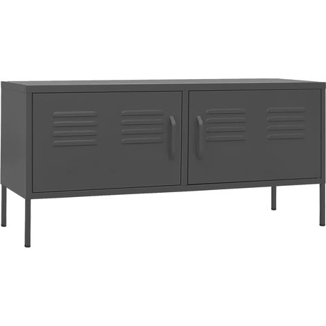 Mueble TV multimedia estante para televisión buffet para televisión comedor salón dormitorio antracita 105 x 35 x 50 cm acero antracita 020026388