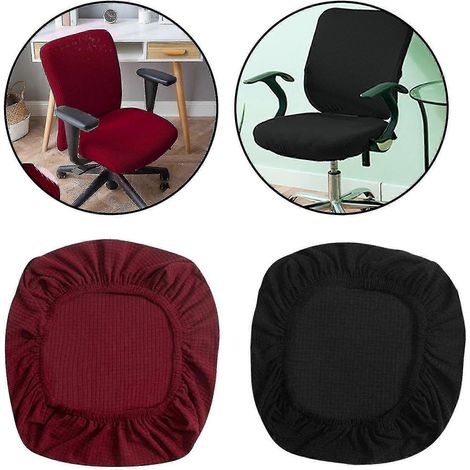 Housses de chaise de bureau élastiques anti-poussière - 2 pièces amovibles universelles (1/5)
