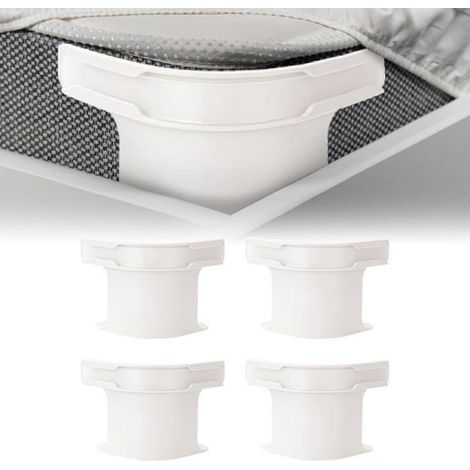 Lot de 4 Attaches-draps avec bandes de verrouillage, Attaches-draps-housses d'angle pour protège-matelas, couvertures, literie (1/5)