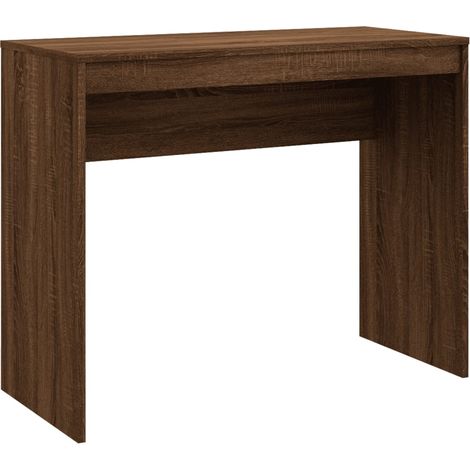 Bureau table poste de travail meuble d'ordinateur informatique étude chêne 90 x 40 x 72 cm bois d'ingénierie brun (1/4)