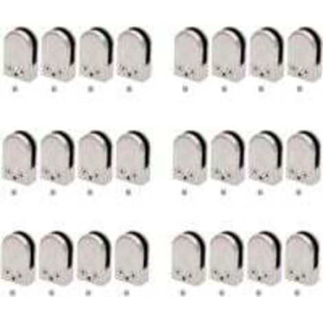YMYNY Pinces à verre pour garde-corps, 24 pièces, clips de retenue en acier inoxydable trempé, support de verre réglable de 6 à 8 mm pour balustrade, escalier, main courante, support de verre en métal