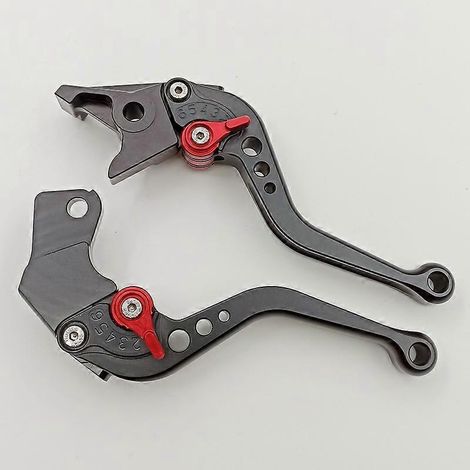Poignée de frein et d'embrayage réglable modifiée avec klaxon et levier de guidon (noir 2) pour motos Suzuki 600/750 KATANA (1/3)