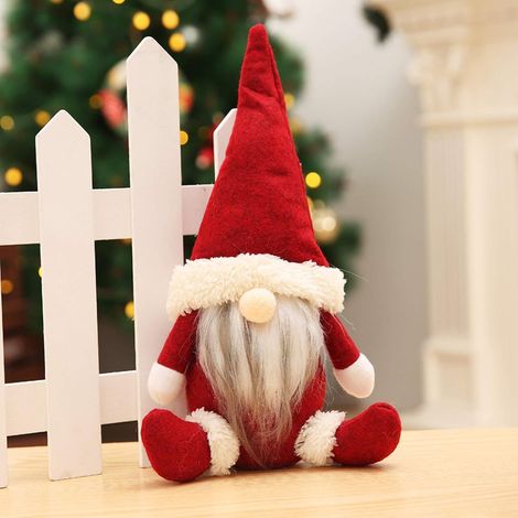 Gnomes Ornements d'arbre de Noël, Ornements de Noël 2020 Gnomes en peluche faits à la main Santa Elf Hanging Décorations pour la maison Décor de vacances (1/5)