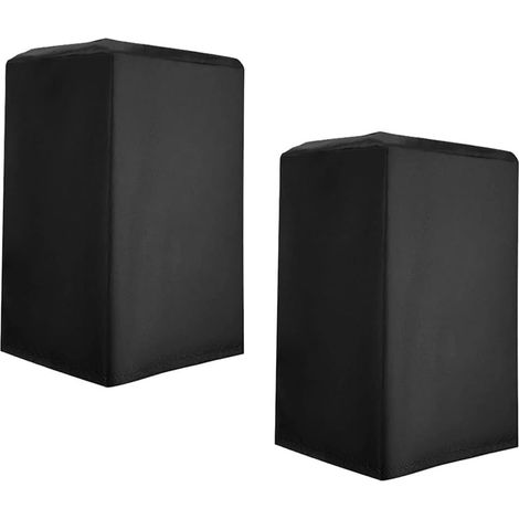 Housse Haut-Parleur - Lot de 2 - 210D Noir - Étanche Anti-Poussière - Sonorisation Extérieur - 33x38x56 cm (1/5)