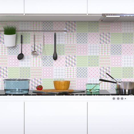 Sticker Mural Carrelage adhésif Cuisine Salle de Bain - 9 STICKERS CARRELAGES SCANDINAVE KALPEA - 9stickers10x10cm (1/5)