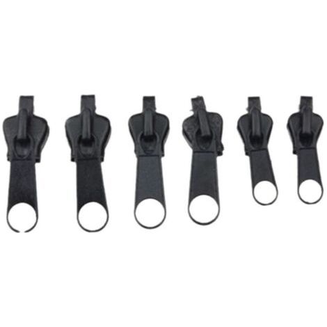 Zipper Slider, 6 Pieces Snap-On Zipper Slider Repair Kit for Jackets, Coats, Suitcases