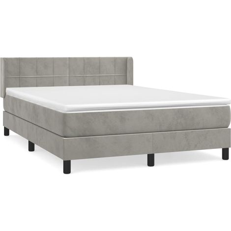 Maison Exclusive - Boxspringbett mit Matratze Hellgrau 140x200 cm (1/5)