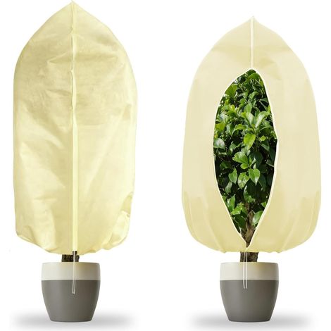 1 Housse d'Hivernage 80x100 cm, Voile Antigel avec Cordon, Protection Plantes Extérieures (1/5)