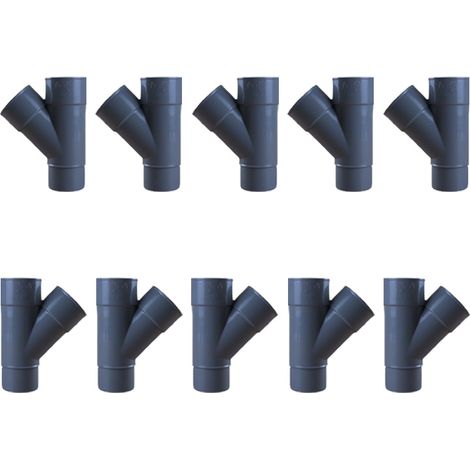 10 culottes PVC 45° Mâle Femelle Ø50 - First Plast (1/5)