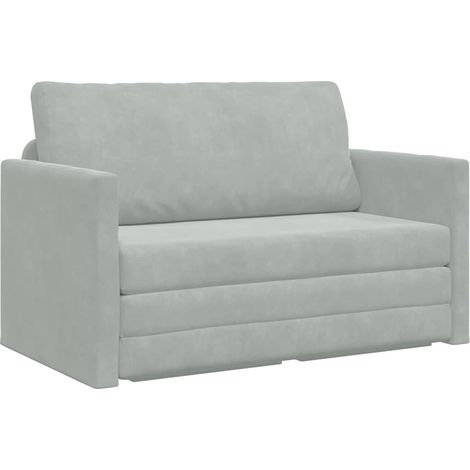 Canapé-lit，Canapé convertible Gris clair 124 x 204 x 61 cm Velours CFW77051 (1/5)