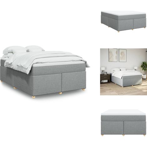 Boxspringbett mit Matratze Hellgrau 160x200 cm Stoff - Boxspringbett - Boxspringbetten - Bett - Bett Mit Stauraum (1/5)