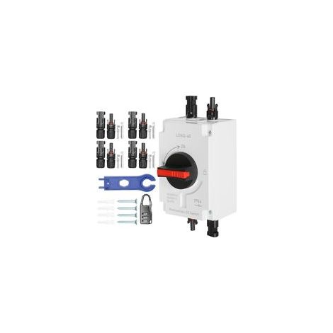 Disjoncteur DC Solaire 32A 1200V, Sectionneur Étanche IP66 pour Panneaux Photovoltaïques, Camping Car
