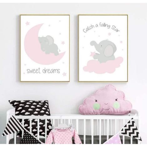 3 affiches4060 affiches éléphant bébé enfants chambre filles animaux photos toile décoration cadeaux d'anniversaire sans cadre (1/4)