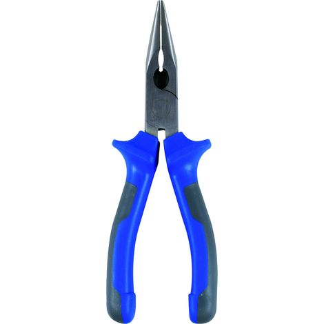 TEC HIT 350130 - Pince Demi-ronde - Tête en Acier Trempé et Branche Bi-matière - 160 mm - Bleue/noire