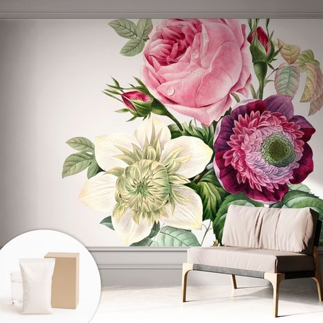 Carta Da Parati Non Tessuto - Decorazione Da Muro - Traspirante - Con Motivo - Per Camera Da Letto Cucina Bouquet di fiori 312x219 cm (1/5)