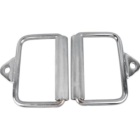 2 Pièces Poignée de Traction Acier Inoxydable pour Machine à Câble, Accessoire Fitness pour Exercices Dos et Rowing