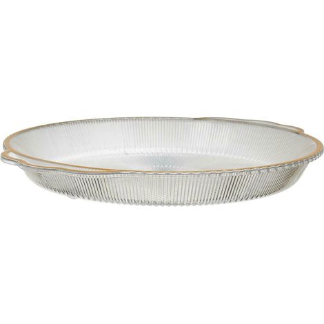 Plateau en plastique Mirage, diamètre 38,5 cm, bord doré glamour (1/5)