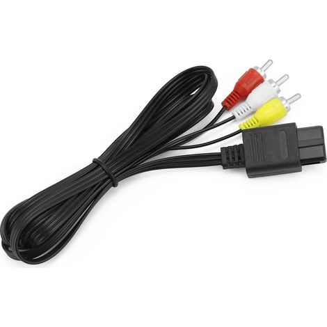 ® Câble vidéo, câble audio vidéo stéréo AV RCA, compatible avec N64, SNES, GC (1/5)