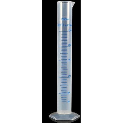 250 ml Eprouvette de mesure, Eprouvette graduée en plastique en verre, Eprouvette Graduée Professionnel