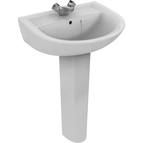 Armitage Shanks Sandringham 21 Basin with Full Pedestal 550mm Wide - 1 Tap Hole (1/2)