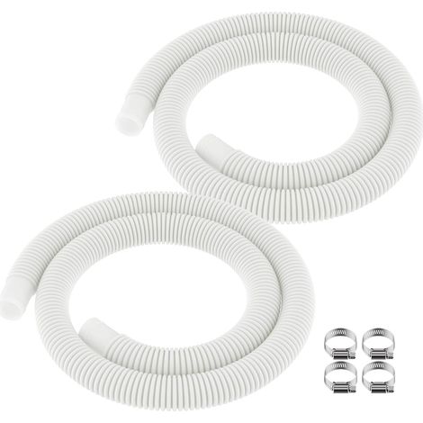 Tuyau de rechange pour tuyau de piscine - pour accessoires de piscines hors terre tuyau de remplacement pour pompe de piscine, 59" x 1,25" avec 4 clips - 2 pièces (1/5)