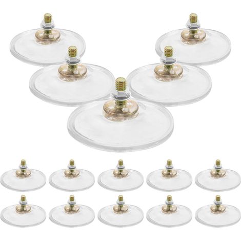 Lot de 15 Ventouses Transparentes en PVC 55 CM avec Vis M6 Renforcée Supports à Ventouse pour Fenêtres et Tables Patins Anti-Rayures pour Meubles Crochet à Ventouse Pratique