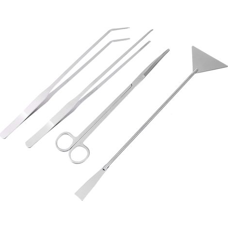 1 Stainless Steel Aquarium Cleaning Tool Set for Aquatic Plant and Decoration Maintenance - Easy to Use and Ergonomic (1/5)