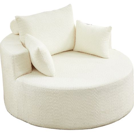 CAIziFauteuil individuel en mousse chenille, sans montage requis, fauteuil-lit moderne et moelleux pour salon, chambre, espace lounge et salle d’exposition (1/5)