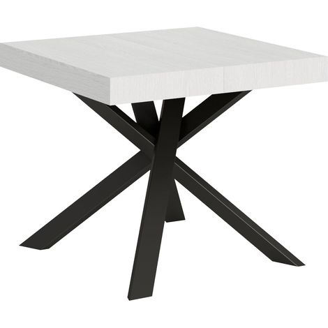 Tavolo Allungabile 90-194x90x77 cm Clerk Bianco Frassino (1/4)