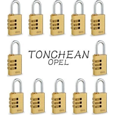 Cadenas Code 3 Chiffres (Lot de 12) - 5.1×2.1 cm - Cadenas Exterieur/Interieur de Sécurité Résistant et Imperméable Cadenas Casier de Gym et d’Ecole, Clôture et Portails (1/5)