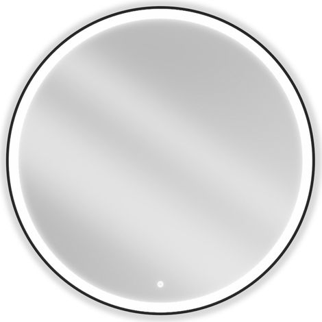 Mexen Esso miroir de salle de bains éclairé, rond 100 cm, LED 6000K, antibuée, cadre noir - 9825-100-100-611-70 (1/5)