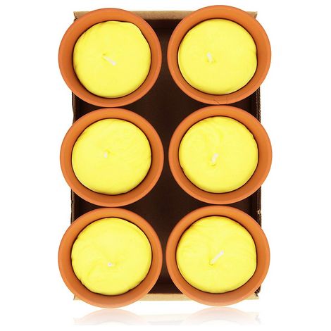 KIT CANDELE ALLA CITRONELLA IN TERRACOTTA Ø 6x6h cm -