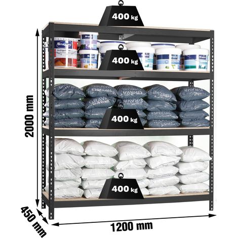 simonrack Scaffale ecoforte colore antracite 4 ripiani