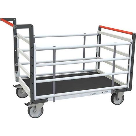 Chariot modulable à tube 4 côtés - Plateau antidérapant 1075x710mm - Charge 500kg - 806724635