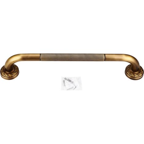 Barra de apoyo de latón macizo para montaje en pared, estilo antiguo, para baño o ducha: robusta, segura y elegante. (1/5)