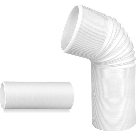 Tratto di tubo di scarico per condizionatore,diametro 150 mm,lunghezza 1 metro,filettatura sinistra (antioraria),bianco (1/4)