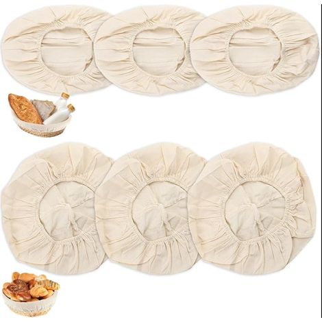 Insert en Lin pour Banneton à Pain, Tissu Panier Toiles de Boulangerie Corbeille Rond/Ovale (1/5)