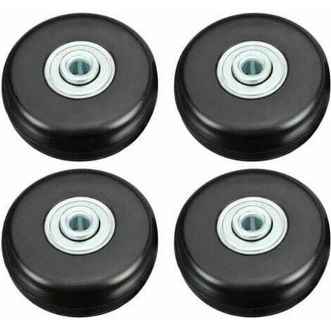 Bagages Roues de Rechange pour Trolley Chariot Valise, 4 Pièces 50mm, Caoutchouc Métal Kit Roulements Pivotants Réparation Noir (1/5)